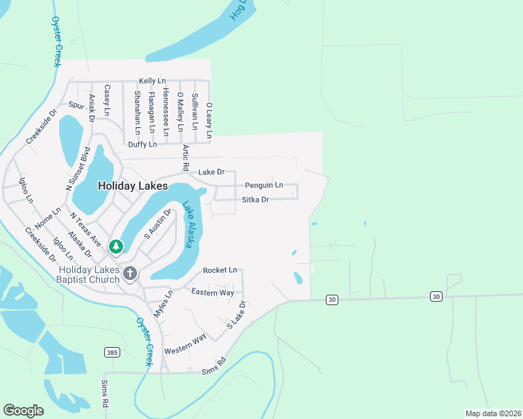 map of restaurants, bars, coffee shops, grocery stores, and more near 218 Eskimo Path in Holiday Lakes
