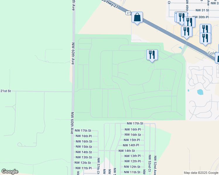 map of restaurants, bars, coffee shops, grocery stores, and more near 5689 Northwest 21st Street in Ocala