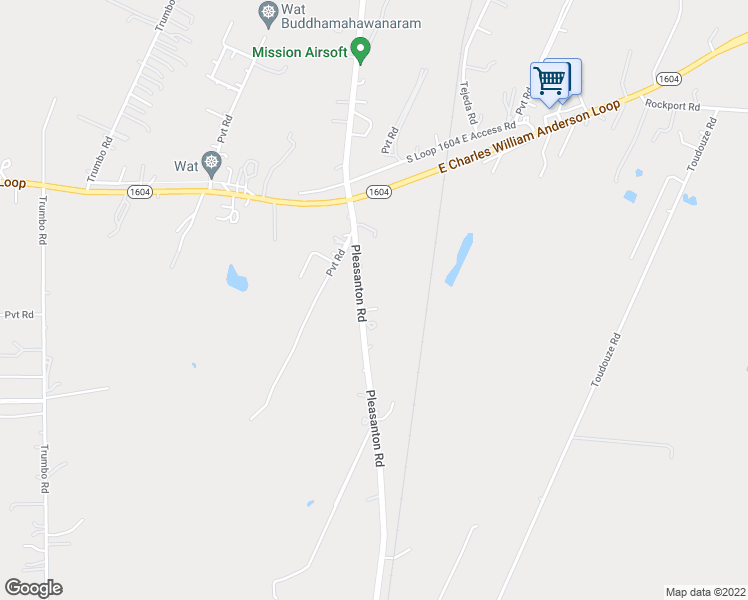 map of restaurants, bars, coffee shops, grocery stores, and more near 21028 Pleasanton Rd in San Antonio