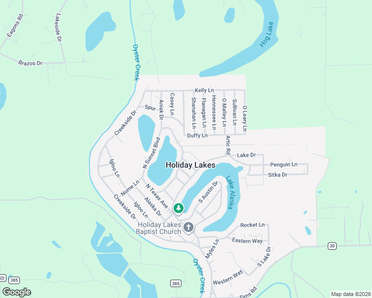 map of restaurants, bars, coffee shops, grocery stores, and more near 103 Marshall And Sunset in Holiday Lakes