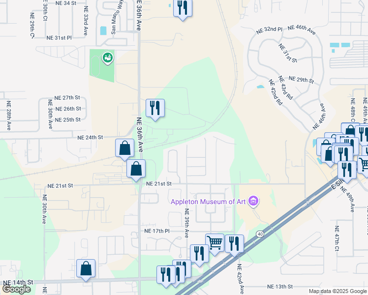 map of restaurants, bars, coffee shops, grocery stores, and more near 2312 Northeast 39th Avenue in Ocala