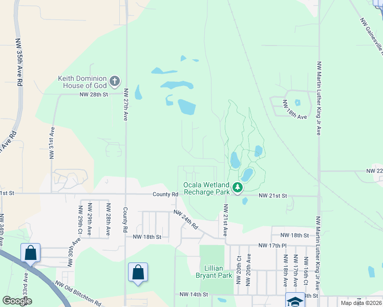 map of restaurants, bars, coffee shops, grocery stores, and more near 2201 Northwest 21st Street in Ocala