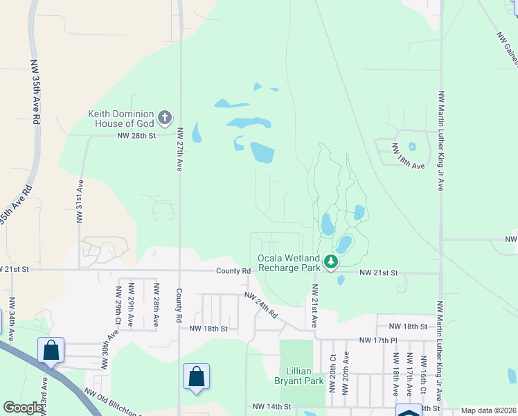 map of restaurants, bars, coffee shops, grocery stores, and more near 2201 Northwest 21st Street in Ocala