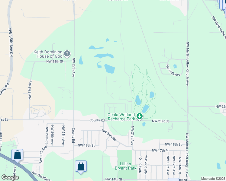 map of restaurants, bars, coffee shops, grocery stores, and more near 2201 Northwest 21st Street in Ocala