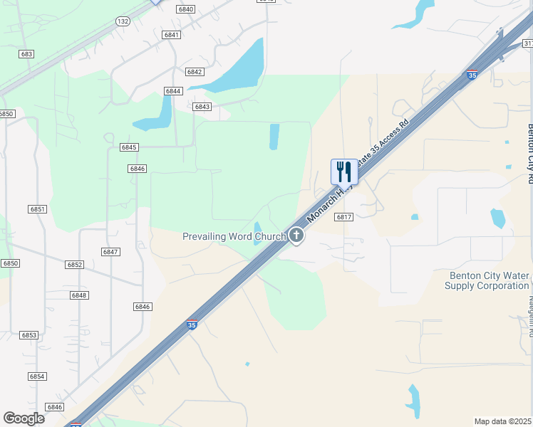 map of restaurants, bars, coffee shops, grocery stores, and more near 4085 Interstate 35 in Lytle
