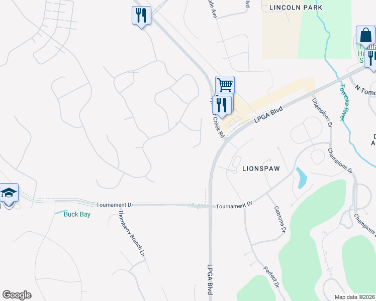 map of restaurants, bars, coffee shops, grocery stores, and more near 399 Tiki Ter in Daytona Beach