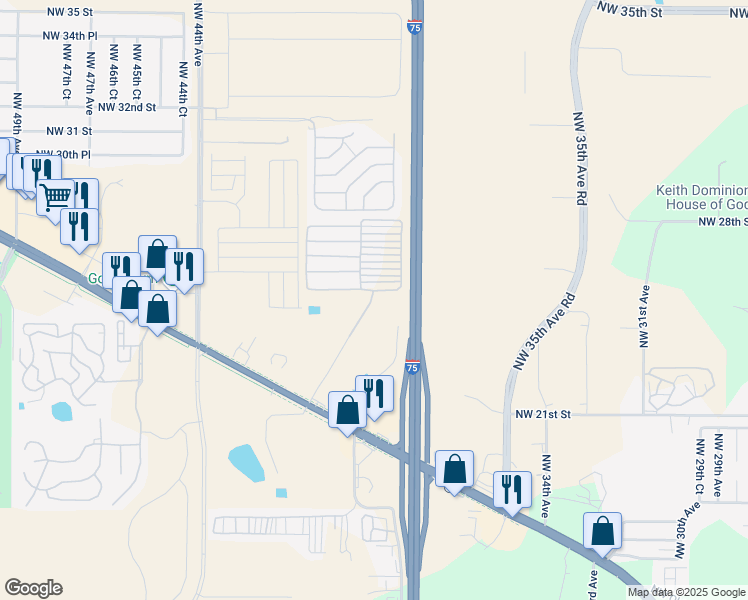 map of restaurants, bars, coffee shops, grocery stores, and more near 4039 Northwest Blitchton Road in Ocala