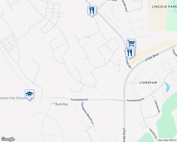 map of restaurants, bars, coffee shops, grocery stores, and more near 119 Flip Flop Court in Daytona Beach