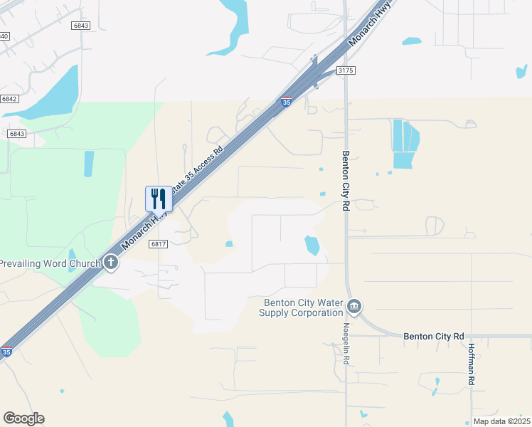 map of restaurants, bars, coffee shops, grocery stores, and more near 568 Farm to Market Road 3175 in Lytle