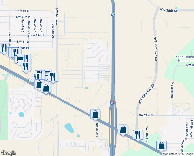 map of restaurants, bars, coffee shops, grocery stores, and more near 4039 Northwest Blitchton Road in Ocala