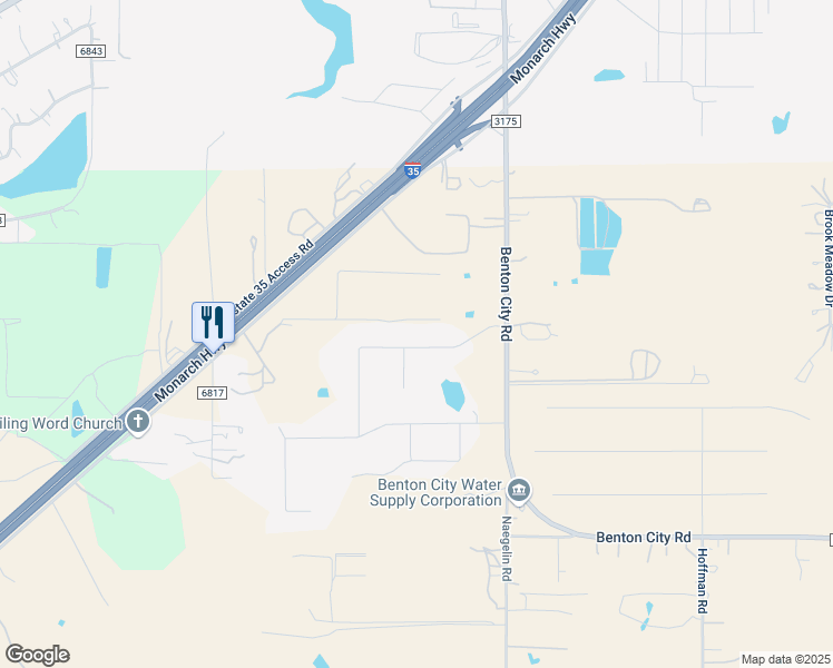 map of restaurants, bars, coffee shops, grocery stores, and more near 568 Farm to Market Road 3175 in Lytle