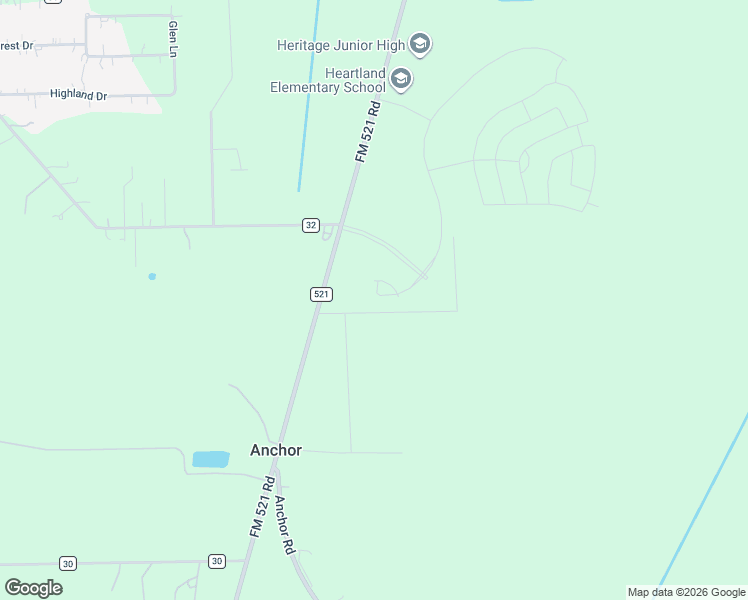 map of restaurants, bars, coffee shops, grocery stores, and more near FM 521 Road in Angleton