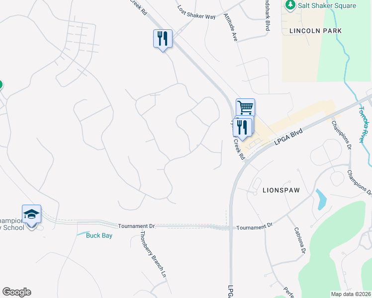 map of restaurants, bars, coffee shops, grocery stores, and more near 198 Coral Reef Way in Daytona Beach