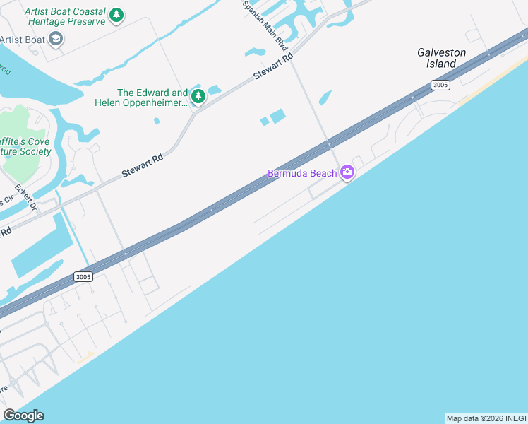 map of restaurants, bars, coffee shops, grocery stores, and more near 13112 John Reynolds Road in Galveston