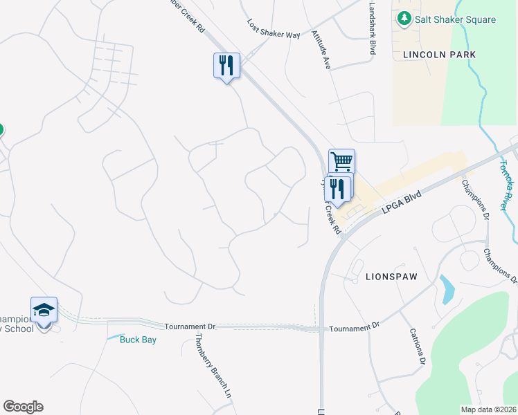 map of restaurants, bars, coffee shops, grocery stores, and more near 198 Coral Reef Way in Daytona Beach