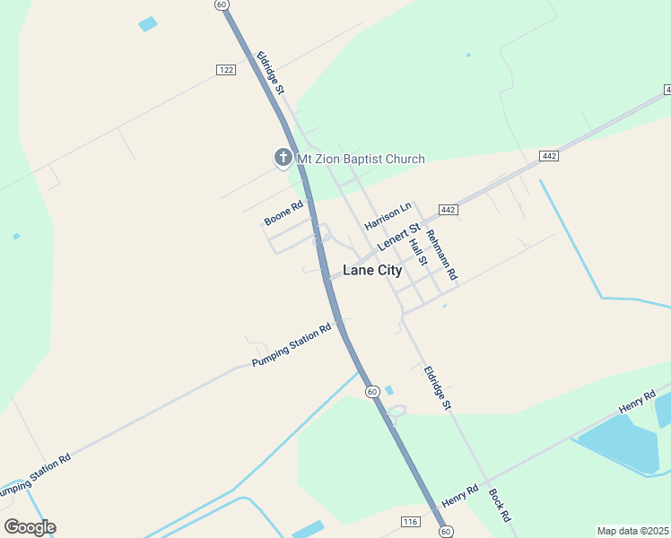 map of restaurants, bars, coffee shops, grocery stores, and more near 9622 Texas 60 in Lane City