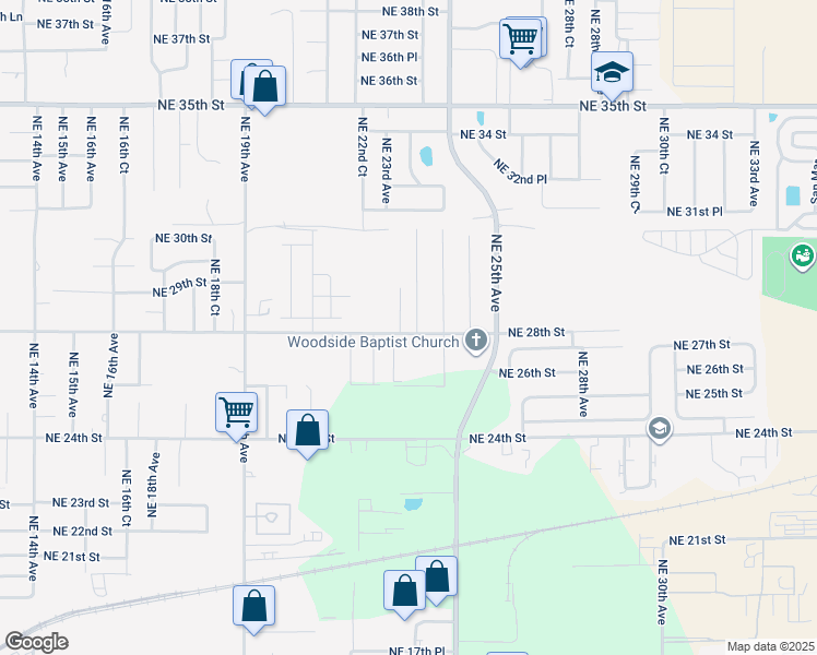 map of restaurants, bars, coffee shops, grocery stores, and more near 2806 Northeast 24th Avenue in Ocala