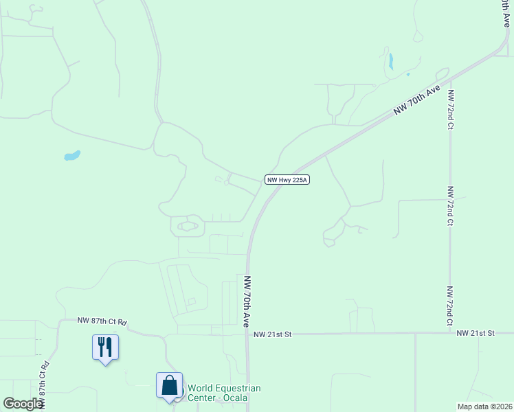 map of restaurants, bars, coffee shops, grocery stores, and more near 2785 Northwest 80th Avenue in Ocala