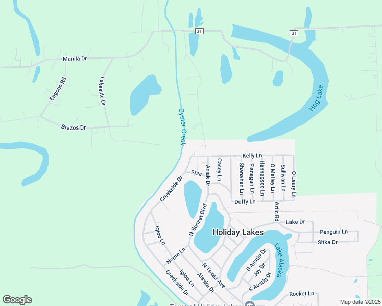 map of restaurants, bars, coffee shops, grocery stores, and more near 554 Creekside Drive in Holiday Lakes