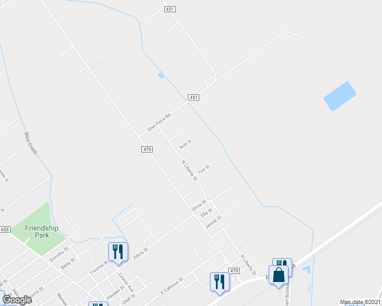 map of restaurants, bars, coffee shops, grocery stores, and more near 1014 North Liberty Street in El Campo