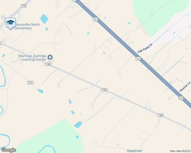 map of restaurants, bars, coffee shops, grocery stores, and more near 1352 County Road 128 in Floresville