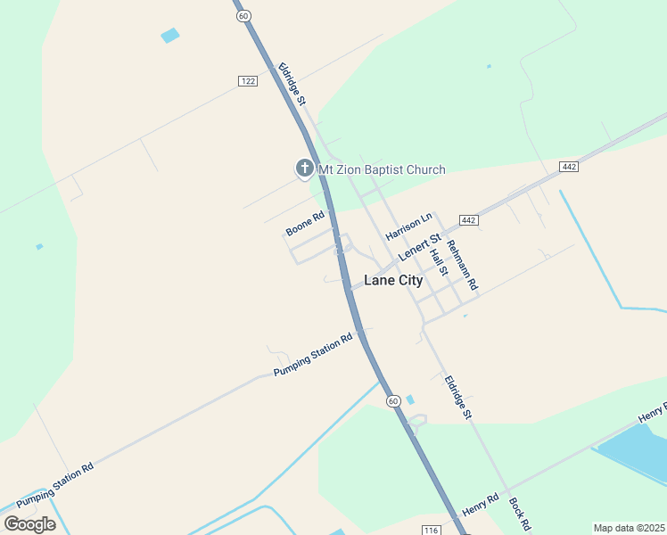 map of restaurants, bars, coffee shops, grocery stores, and more near 9622 Texas 60 in Lane City