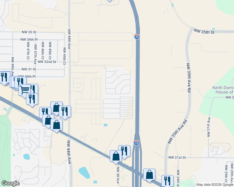 map of restaurants, bars, coffee shops, grocery stores, and more near Laurel Lane in Ocala