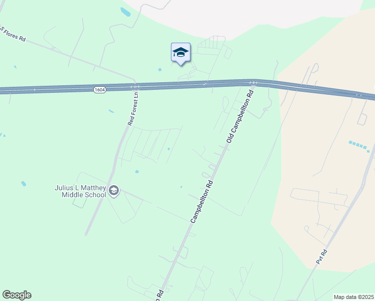 map of restaurants, bars, coffee shops, grocery stores, and more near 20610 Campbellton Road in San Antonio