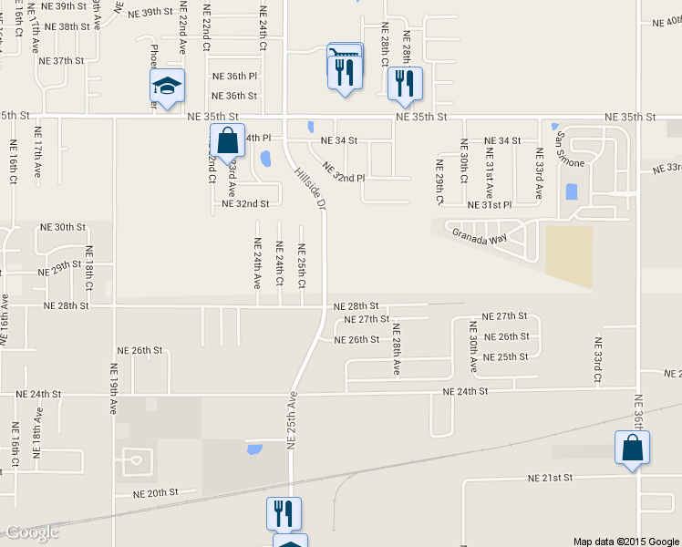 map of restaurants, bars, coffee shops, grocery stores, and more near 2721 Northeast 28th Street in Ocala