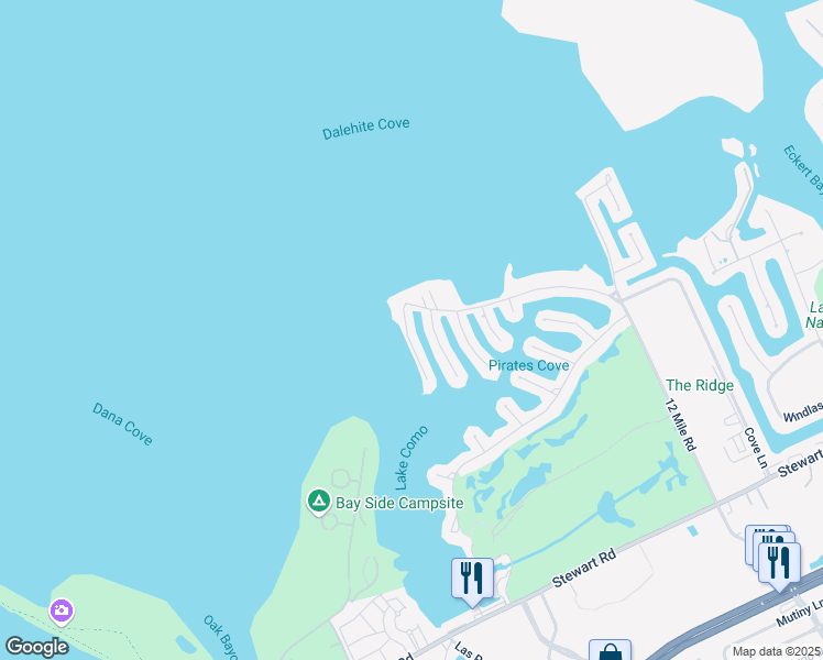 map of restaurants, bars, coffee shops, grocery stores, and more near 3410 Christmas Tree Point Road in Galveston