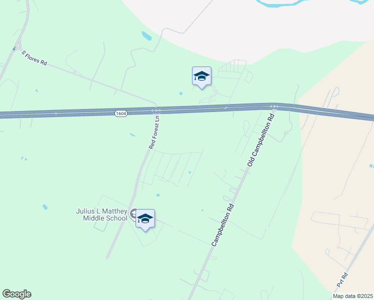 map of restaurants, bars, coffee shops, grocery stores, and more near 20610 Campbellton Road in San Antonio