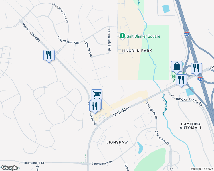 map of restaurants, bars, coffee shops, grocery stores, and more near 940 Attitude Avenue in Daytona Beach