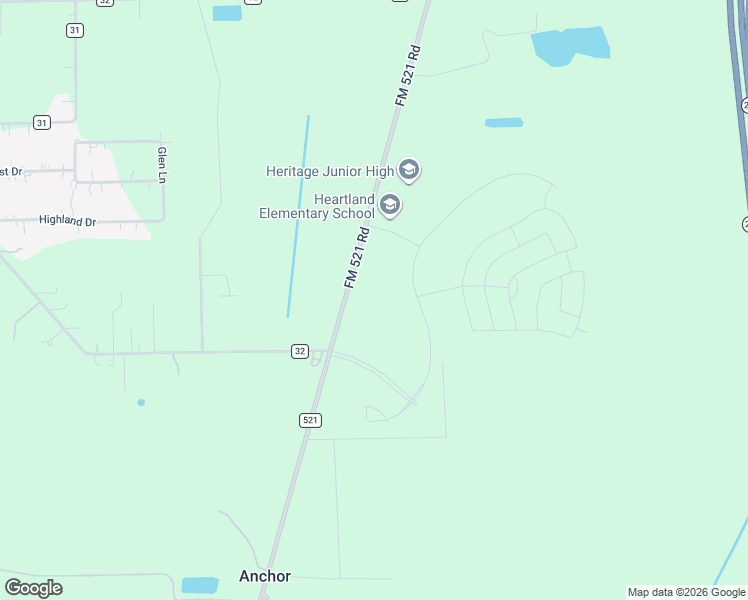map of restaurants, bars, coffee shops, grocery stores, and more near 25489-25799 Farm to Market 521 in Angleton