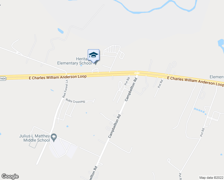 map of restaurants, bars, coffee shops, grocery stores, and more near 3150 South Loop 1604 East in San Antonio