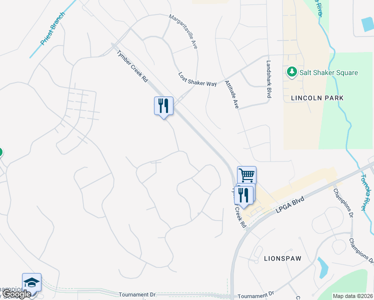 map of restaurants, bars, coffee shops, grocery stores, and more near 307 Island Breeze Avenue in Daytona Beach