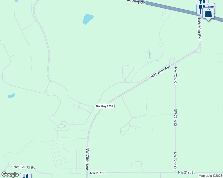 map of restaurants, bars, coffee shops, grocery stores, and more near 3105 Northwest 79th Avenue Road in Ocala