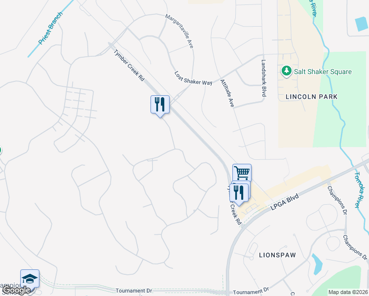 map of restaurants, bars, coffee shops, grocery stores, and more near 307 Island Breeze Avenue in Daytona Beach