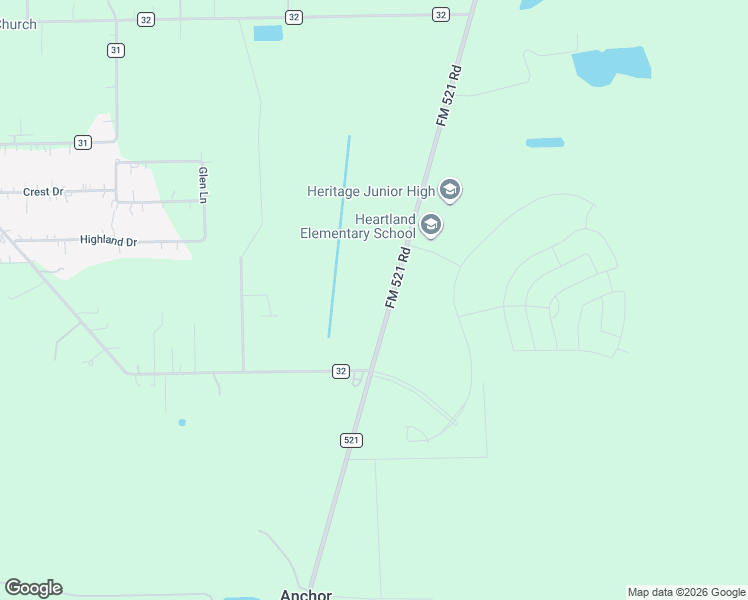 map of restaurants, bars, coffee shops, grocery stores, and more near 25594 FM 521 Road in Angleton