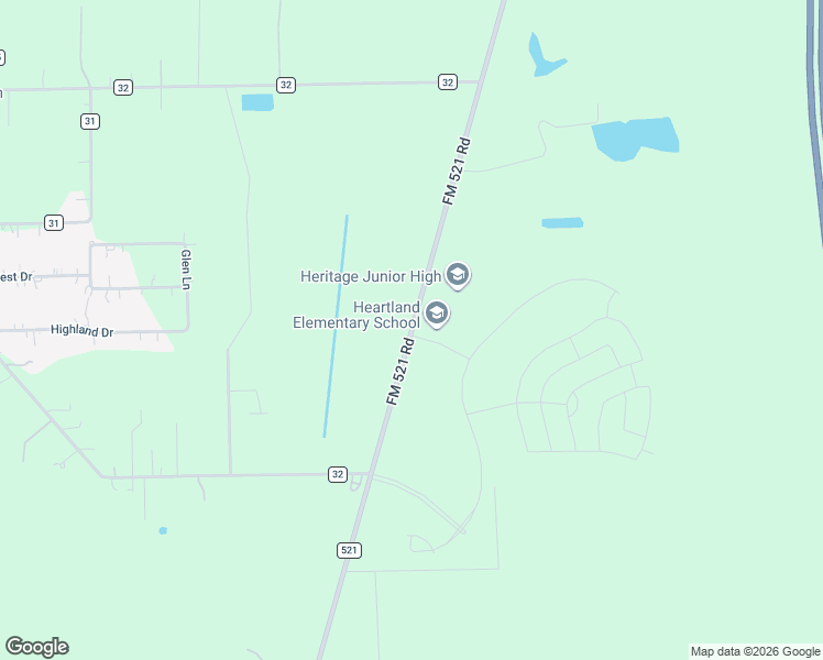 map of restaurants, bars, coffee shops, grocery stores, and more near 25623 FM 521 Road in Angleton