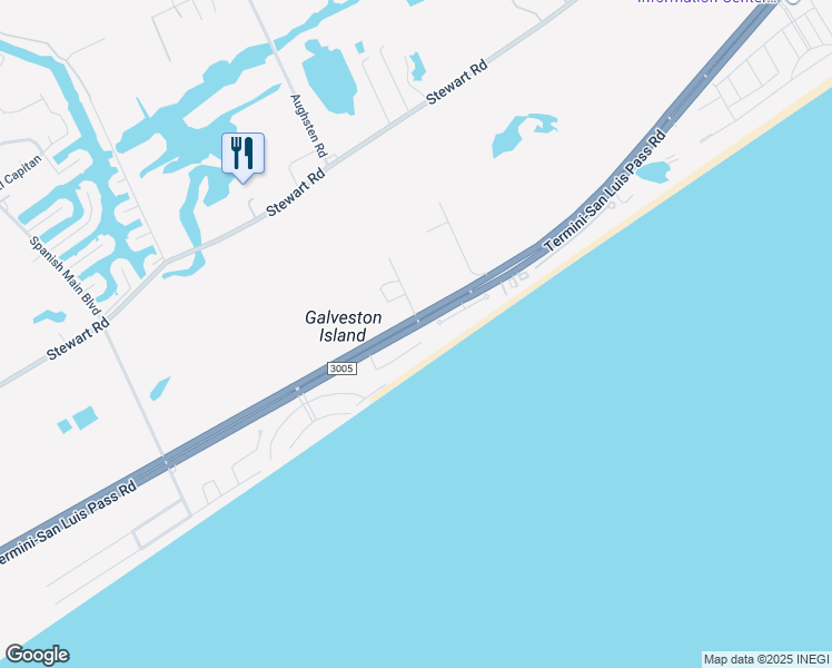 map of restaurants, bars, coffee shops, grocery stores, and more near 12206 Hershey Beach Drive in Galveston