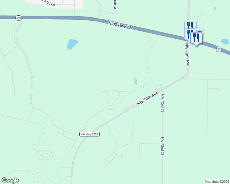 map of restaurants, bars, coffee shops, grocery stores, and more near Northwest 33rd Place in Ocala