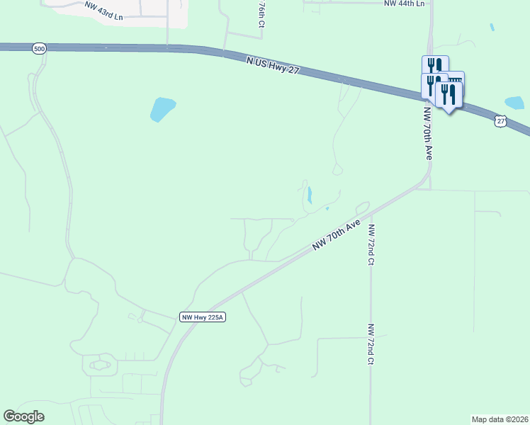 map of restaurants, bars, coffee shops, grocery stores, and more near 7573 Northwest 33rd Place in Ocala