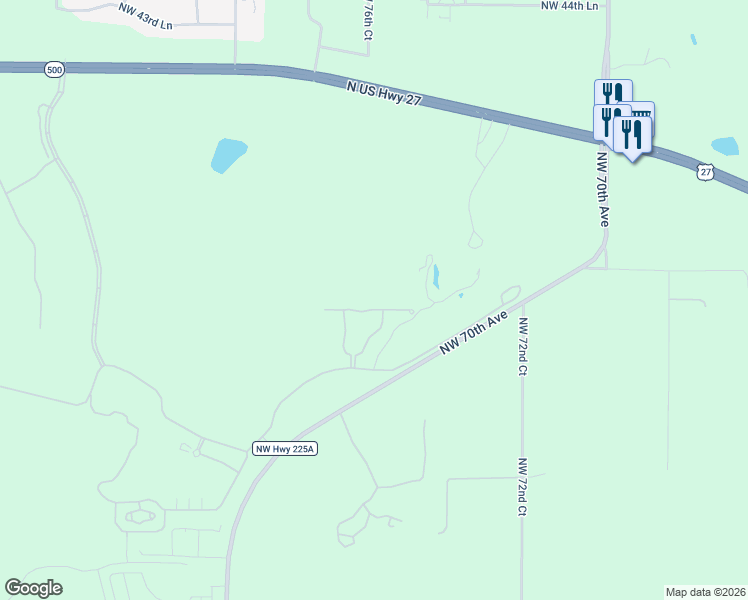 map of restaurants, bars, coffee shops, grocery stores, and more near 7573 Northwest 33rd Place in Ocala