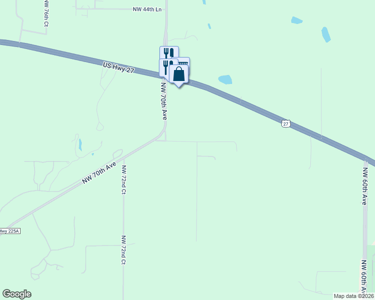 map of restaurants, bars, coffee shops, grocery stores, and more near 3450 Northwest 68th Avenue in Ocala