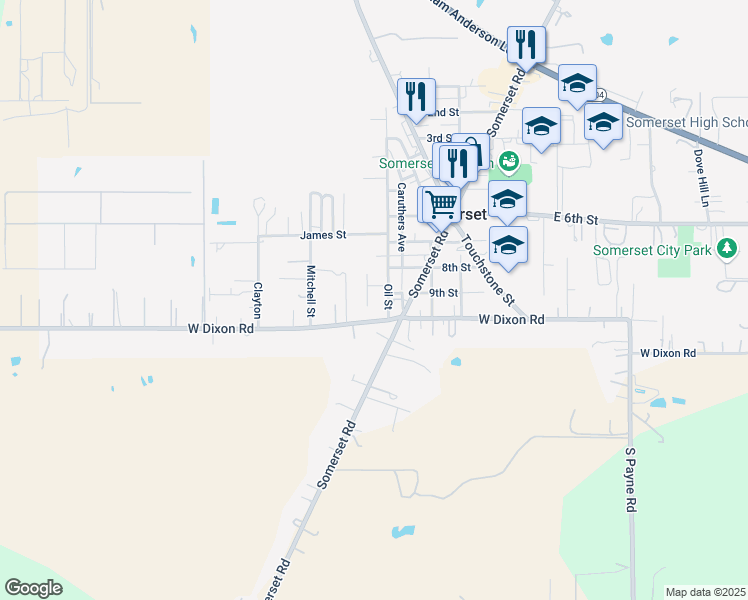 map of restaurants, bars, coffee shops, grocery stores, and more near 20054 Morrison Street in Somerset