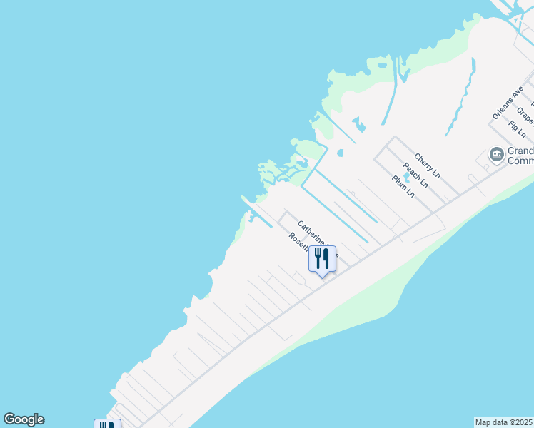 map of restaurants, bars, coffee shops, grocery stores, and more near 243 Rosethorn Lane in Grand Isle