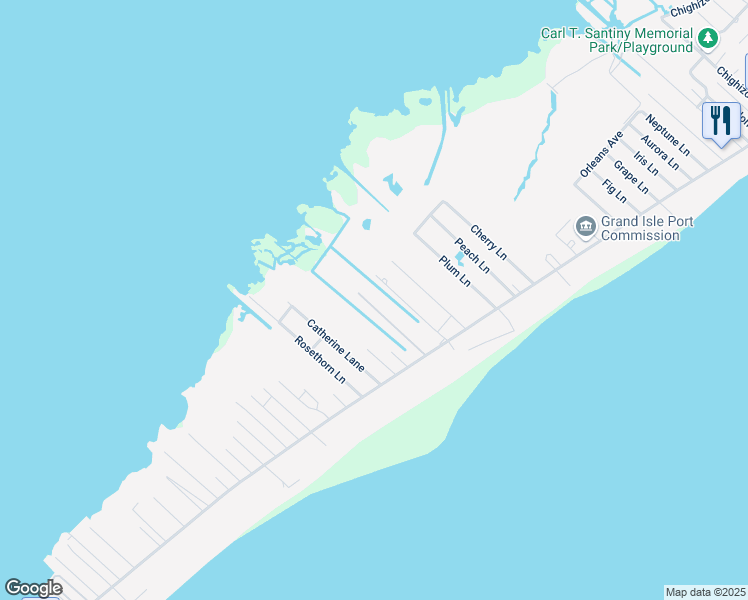 map of restaurants, bars, coffee shops, grocery stores, and more near 201 Apple Lane in Grand Isle