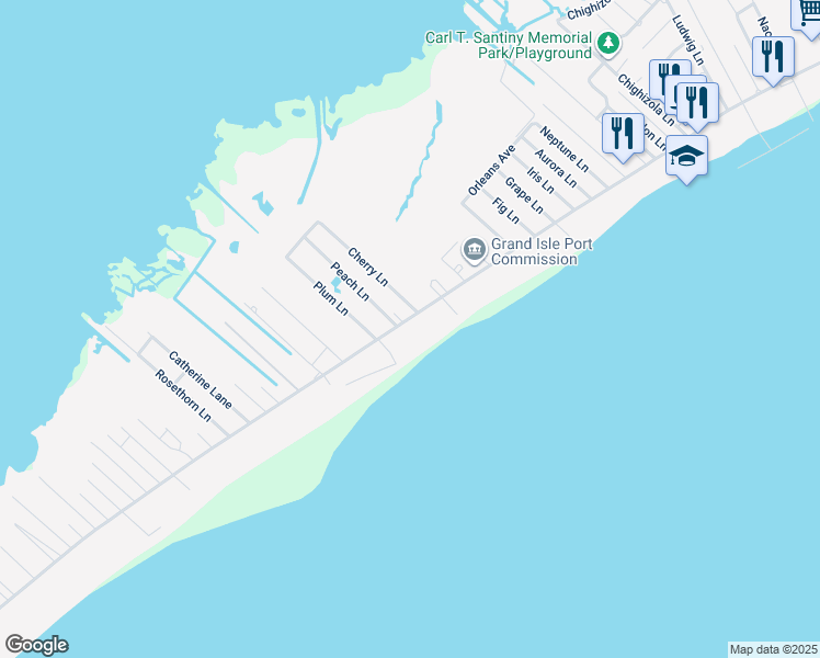 map of restaurants, bars, coffee shops, grocery stores, and more near 2666 Louisiana 1 in Grand Isle