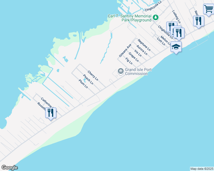 map of restaurants, bars, coffee shops, grocery stores, and more near 2666 Louisiana 1 in Grand Isle