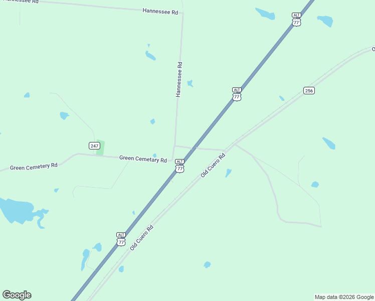 map of restaurants, bars, coffee shops, grocery stores, and more near 183 Hannessee Road in Cuero